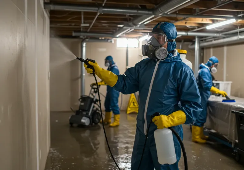 Basement Sanitization and Antimicrobial Treatment process in Clarksville, IN