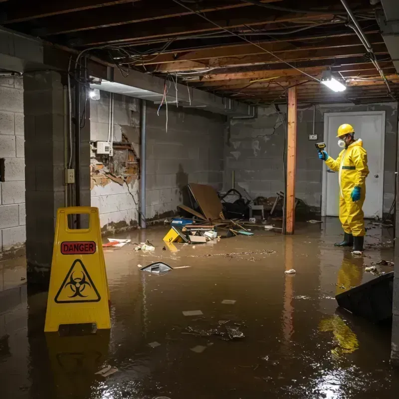 Flooded Basement Electrical Hazard in Clarksville, IN Property