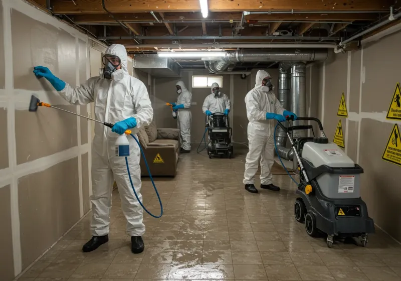 Basement Moisture Removal and Structural Drying process in Clarksville, IN